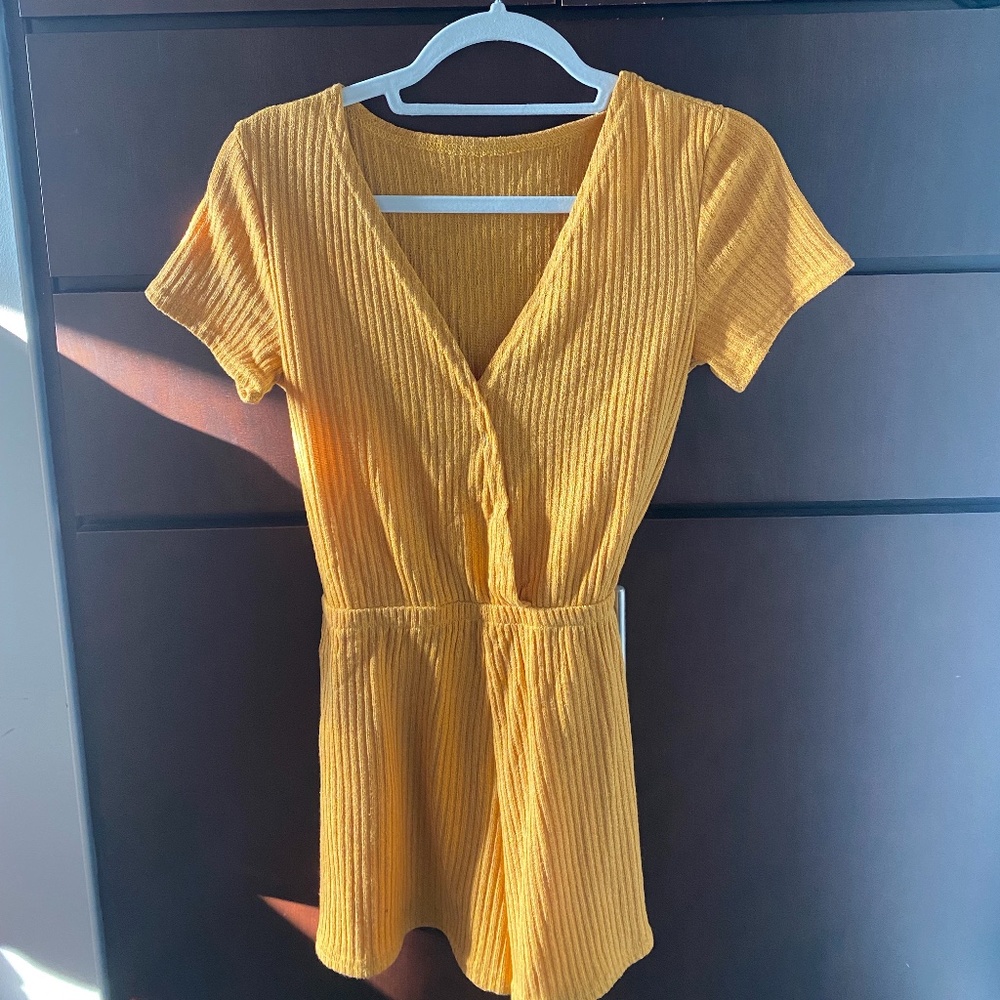 Romper, size small, mustard yellow